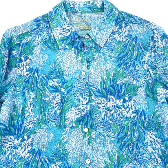 Lilly Pulitzer Seaview Swimsuit/Beach Cover,  NWOT, 100% Linen, Sz. XS Resort - Picture 4 of 8